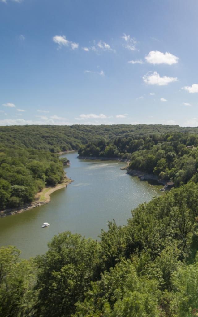 Vue panoramique forêt et lac de Mervent