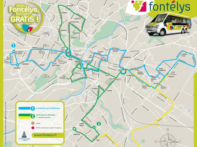 Plan ligne 1 et 2 Fontelys - Fontenay-le-Comte 2022